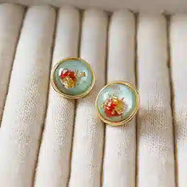 亲喜 法式复古天然浪漫优雅小众设计高级感气质 合金 耳钉 女款