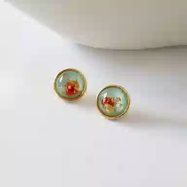 亲喜 法式复古天然浪漫优雅小众设计高级感气质 合金 耳钉 女款