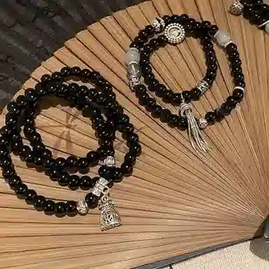 亲喜 福袋 中性新中式山鬼花钱多层串珠古风小众暗黑冷淡酷酷中国风国潮设计感 合金 手串 男女同款情侣款