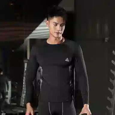 匹克 加绒高弹纯色运动训练舒适透气健身衣 男女同款 黑色