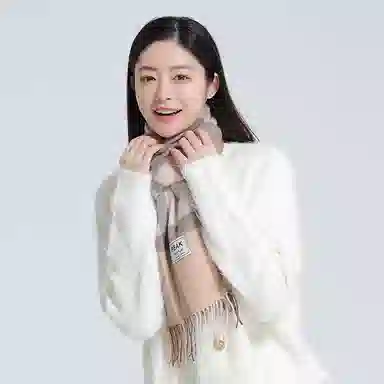 匹克 冬季防寒保暖多巴胺文艺小清新流苏披肩两用 羊仔毛 聚酯纤维 绒线围巾 男女同款情侣款 棕色/蔚蓝/粉色/米白