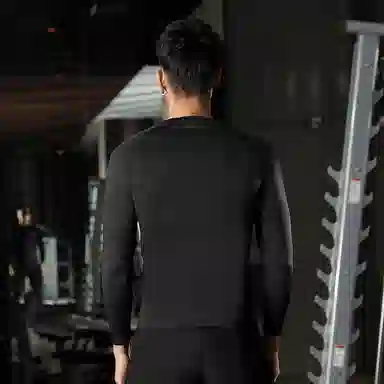 匹克 加绒高弹纯色运动训练舒适透气健身衣 男女同款 黑色