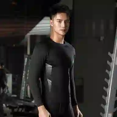 匹克 加绒高弹纯色运动训练舒适透气健身衣 男女同款 黑色