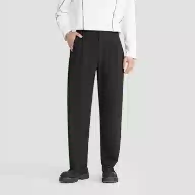 HERBEL Pleated Straight Casual Pants Black