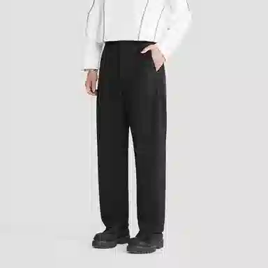 HERBEL Pleated Straight Casual Pants Black
