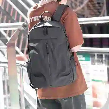 艾妮兔 情侣商务通勤办公休闲双肩包潮流简约电脑背包旅行包 牛津布 男女同款