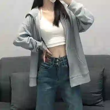 吉肯蒂 多风格连帽拉链宽松开衫外套融合多种潮流元素兼具舒适与时尚感卫衣 男女同款