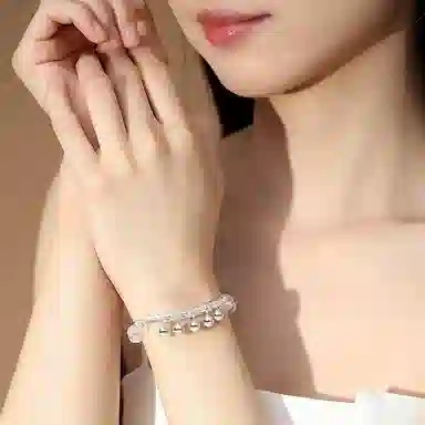 亨万福 锤纹弯管铃铛转运珠 国潮复古小众招财盘缠 #好运天然 白水晶 手串 女款