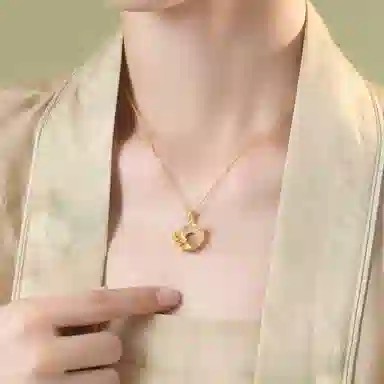 亨万福 平安扣 时尚小众森系清冷高级设计 极简新中式复古上岸 东方古韵轻奢贵气优雅时髦#好运 玉髓 项链 女款