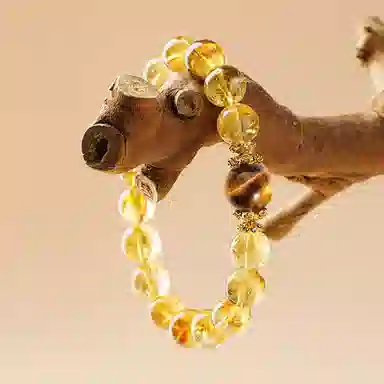 亨万福 财源滚滚事业运爆棚把把赢好运来新中式国潮吸金天然 黄水晶 手串 女款