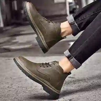 牛皮 通勤必备经典英伦风短筒耐磨舒适潮流个性商务休闲 短靴 男款