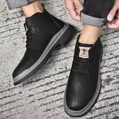 牛皮 通勤必备经典英伦风短筒耐磨舒适潮流个性商务休闲 短靴 男款