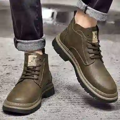 牛皮 通勤必备经典英伦风短筒耐磨舒适潮流个性商务休闲 短靴 男款