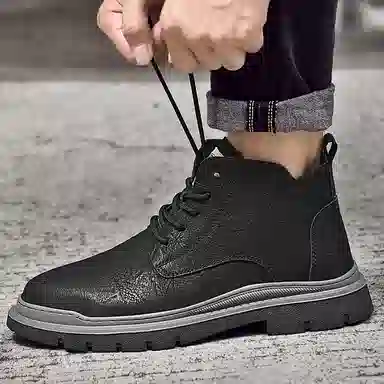 牛皮 通勤必备经典英伦风短筒耐磨舒适潮流个性商务休闲 短靴 男款