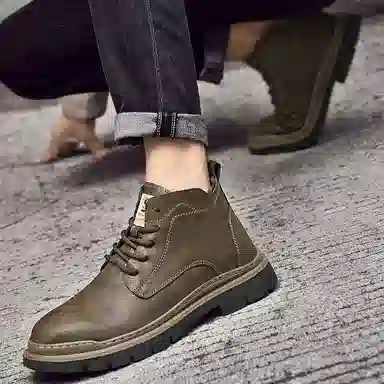 牛皮 通勤必备经典英伦风短筒耐磨舒适潮流个性商务休闲 短靴 男款