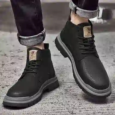 牛皮 通勤必备经典英伦风短筒耐磨舒适潮流个性商务休闲 短靴 男款