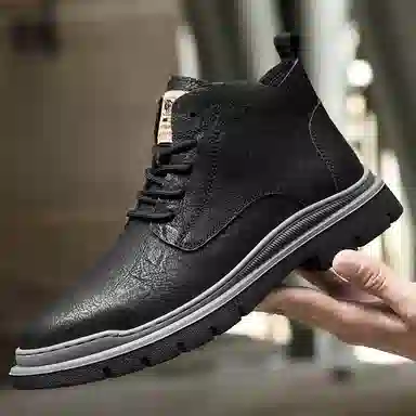 牛皮 通勤必备经典英伦风短筒耐磨舒适潮流个性商务休闲 短靴 男款