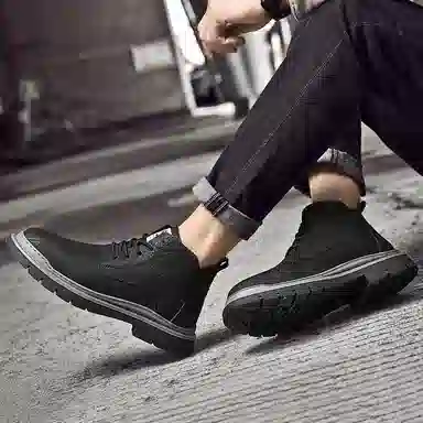 牛皮 通勤必备经典英伦风短筒耐磨舒适潮流个性商务休闲 短靴 男款