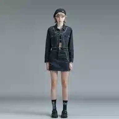 Guuka Hero Black Denim Skirt