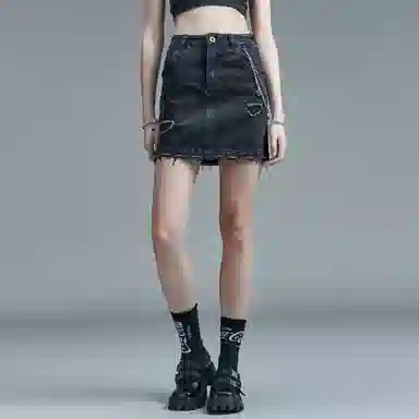 Guuka Hero Black Denim Skirt
