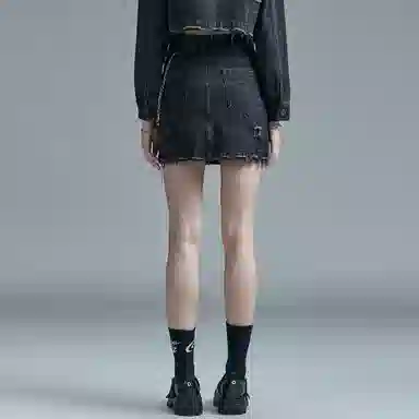 Guuka Hero Black Denim Skirt