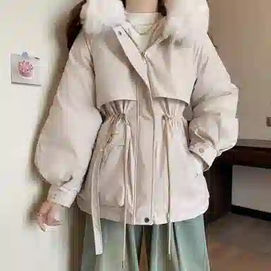 桴生 保暖收腰显瘦连帽棉服 女款
