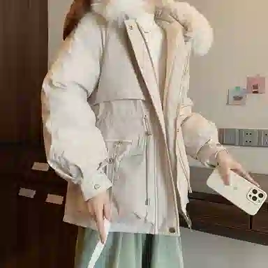 桴生 保暖收腰显瘦连帽棉服 女款