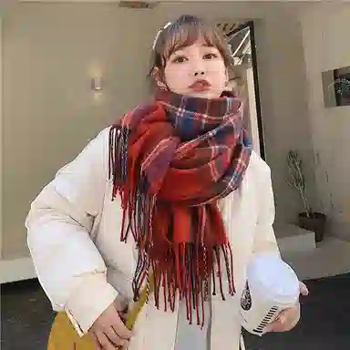 Cgediao Plaid Scarf Set