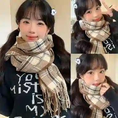 Cgediao Plaid Scarf Set