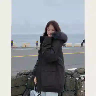 玉儿恋 韩系学院风甜美工装多口袋毛领甜心学院派高级感小众风小个子棉服 女款