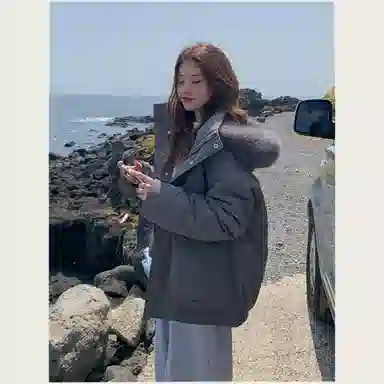 玉儿恋 韩系学院风甜美工装多口袋毛领甜心学院派高级感小众风小个子棉服 女款
