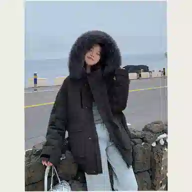 玉儿恋 韩系学院风甜美工装多口袋毛领甜心学院派高级感小众风小个子棉服 女款