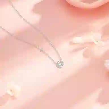 【纯银999】 六桂福珠宝 莫比乌斯 小众设计经典百搭高级感学生日常精致简约时尚轻奢约会通勤温柔气质可调节锁骨链 足银 项链 女款