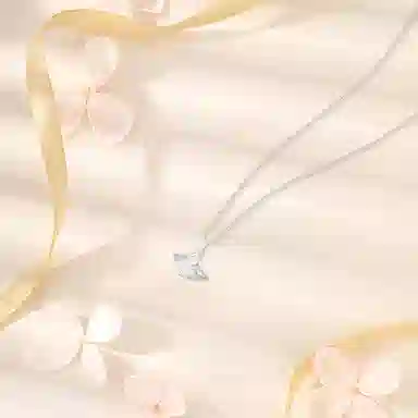 【纯银999 | 三生有杏】 六桂福珠宝 经典百搭小众设计高级感学生日常简约精致通勤轻奢极简约会温柔气质可调节锁骨链  足银 项链 女款