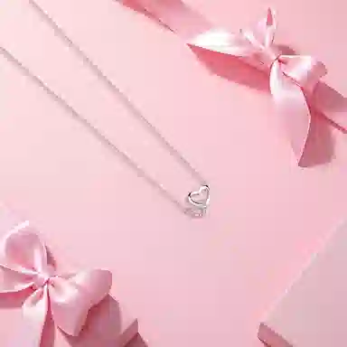 【纯银999 | 爱心】 六桂福珠宝 经典百搭小众设计轻奢高级感学生日常简约精致通勤极简约会温柔气质可调节 足银 项链 女款