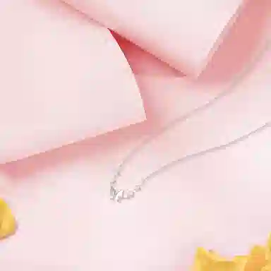 【S925银】 六桂福珠宝 蝴蝶  小众设计经典百搭日常简约精致高级感轻奢通勤极简温柔气质可调节锁骨链#好运 锆石 项链 女款