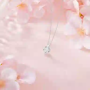 【纯银999 | 莲花】 六桂福珠宝 经典百搭小众设计极简轻奢约会高级感学生日常精致简约通勤温柔气质可调节锁骨链#好运 足银 项链 女款