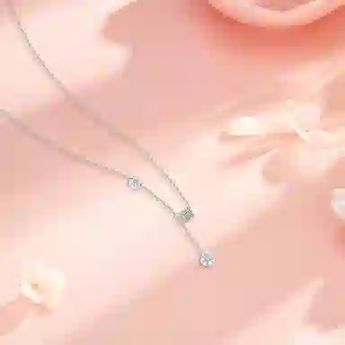 【纯银999】 六桂福珠宝 小蛮腰 经典百搭小众设计高级感学生日常精致简约轻奢转运约会通勤温柔气质可调节锁骨链  足银 项链 女款