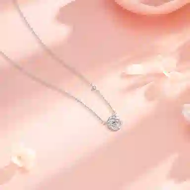 【纯银999】 六桂福珠宝 星月系列 小众设计经典百搭高级感学生日常精致简约轻奢转运约会通勤温柔气质可调节锁骨链#好运 足银  项链 女款