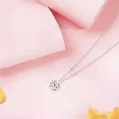 【纯银999】 六桂福珠宝 羽你相伴 小众设计经典百搭高级感学生日常精致简约时尚轻奢约会通勤温柔气质可调节锁骨链 足银 项链 女款