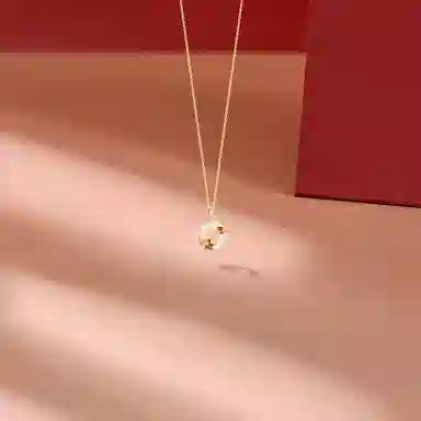 【纯银999 | 锦鲤平安扣】 六桂福珠宝 经典百搭小众设计高级感学生日常简约精致轻奢通勤极简约会温柔气质可调节锁骨链#好运 足银 项链 女款