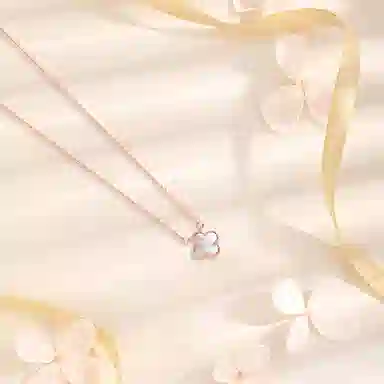 【纯银999】 六桂福珠宝 四叶草 经典百搭小众设计高级感学生日常精致简约轻奢转运约会通勤温柔气质可调节锁骨链 足银 项链  女款