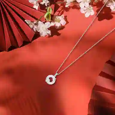 【纯银999 | 三生有杏】 六桂福珠宝 小众设计经典百搭学常高级感简约精致轻奢极简通勤约会温柔气质可调节 足银 项链 女款