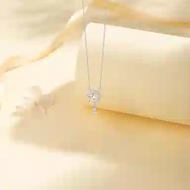 【纯银999 | 白鸽】 六桂福珠宝 小众设计经典百搭高级感学生日常简约精致轻奢通勤极简约会温柔气质可调节锁骨链 足银 项链 女款