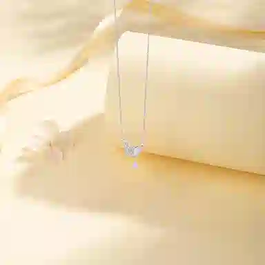 【纯银999】 六桂福珠宝 闪耀蝴蝶 小众设计经典百搭学生日常简约高级感精致轻奢极简约会通勤温柔气质可调节锁骨链#好运 足银 项链 女款