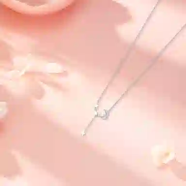 【925银】 六桂福珠宝 星月系列 小众设计经典百搭学生日常简约精致高级感轻奢通勤平安约会温柔气质可调节锁骨链 锆石 项链 女款