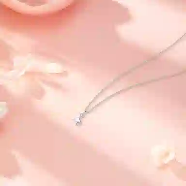 【纯银999 | 星星】 六桂福珠宝 经典百搭小众设计轻奢高级感日常精致简约通勤极简约会温柔气质可调节锁骨链 足银 项链 女款