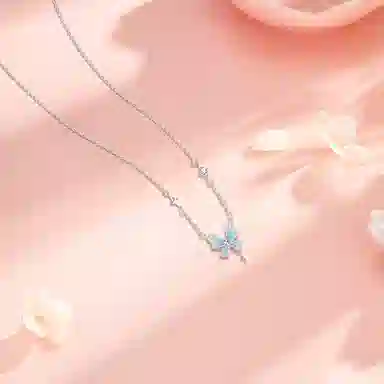 【纯银999】 六桂福珠宝 蝴蝶 小众设计百搭经典高级感学生日常精致简约轻奢转运约会通勤温柔气质可调节锁骨链#好运 足银 项链 女款