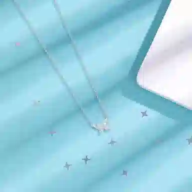 【纯银999 | 星光蝴蝶】 六桂福珠宝 小众设计经典百搭日常简约高级感精致轻奢通勤极简约会温柔气质可调节锁骨链#好运 足银 项链 女款