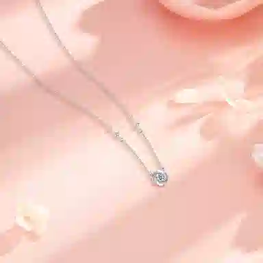 【纯银999】 六桂福珠宝 莫比乌斯 小众设计百搭经典高级感学生日常精致简约轻奢平安约会通勤温柔气质可调节锁骨链 足银 项链  女款